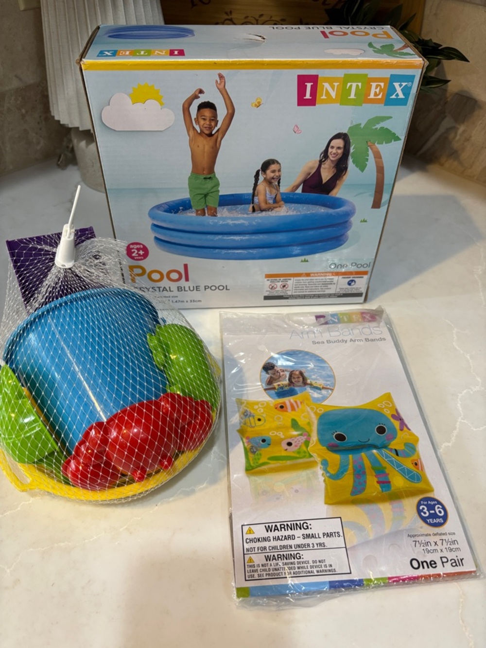 Intex Kids Crystal Blue Inflatable Pool & Toy Set - Blue